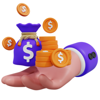 a hand holding a pile of coins