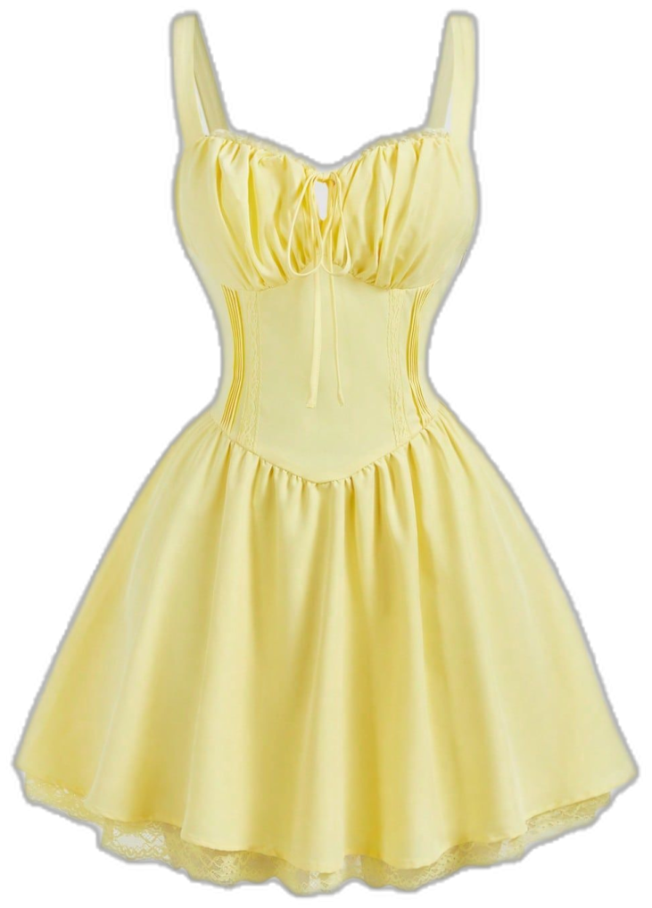 a little girl wearing a yellow dress