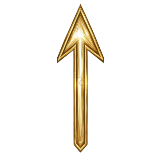 a gold arrow on a white background