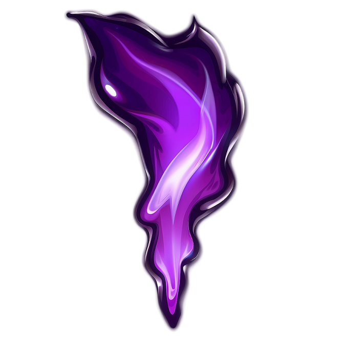 a purple flame on a white background
