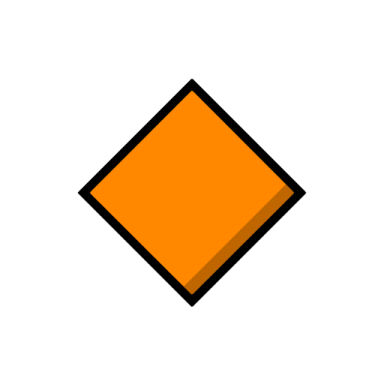 an orange diamond icon