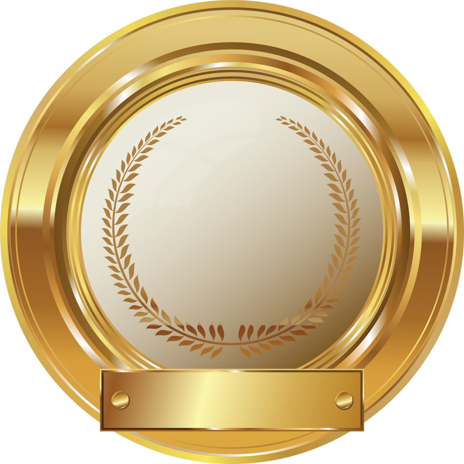 a gold medal with a ribbon around it