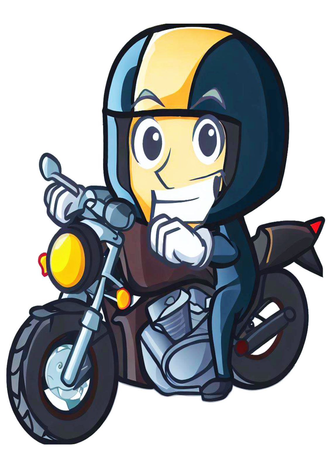 a cartoon character riding a motorcycle