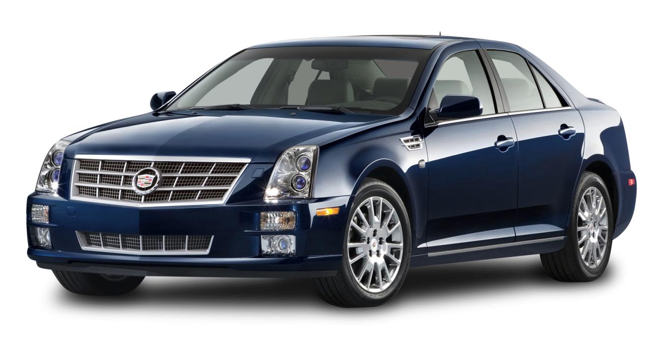 a blue cadillac car on a white background