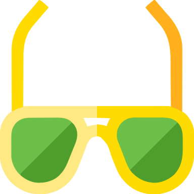 a pair of sunglasses with green lenses