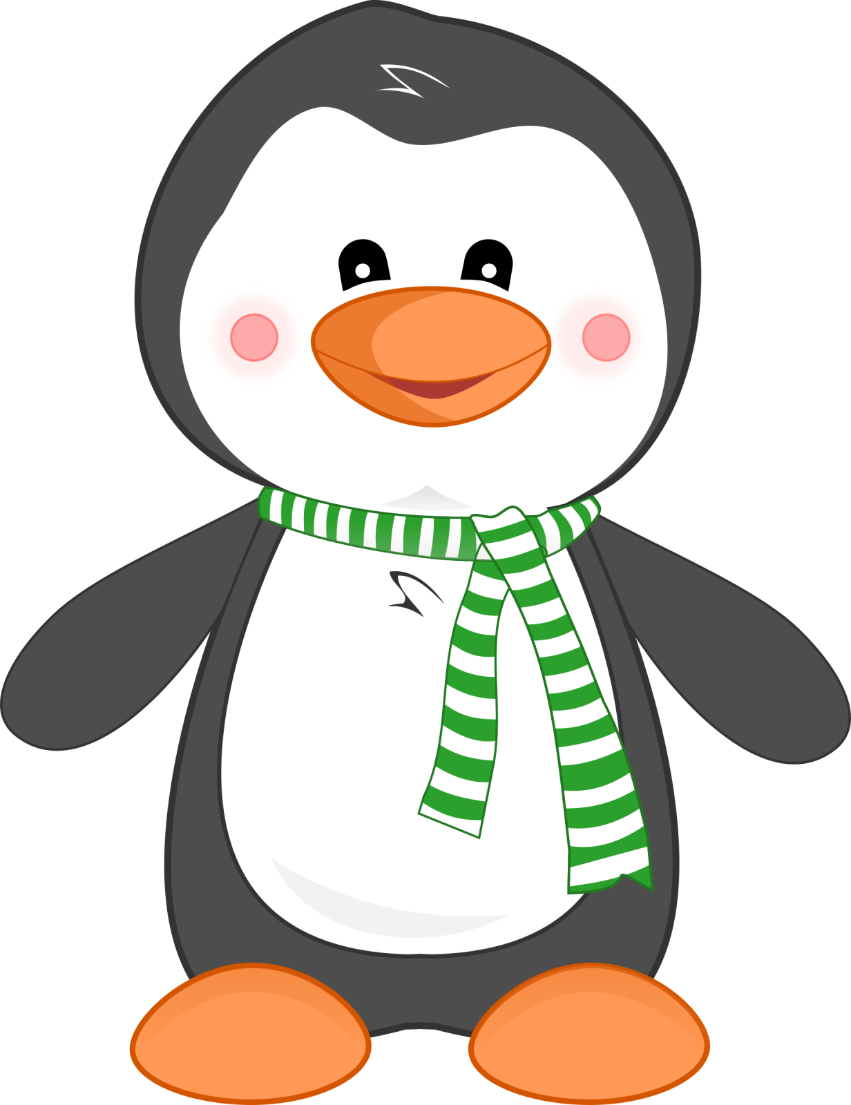 a cartoon penguin wearing a scarf