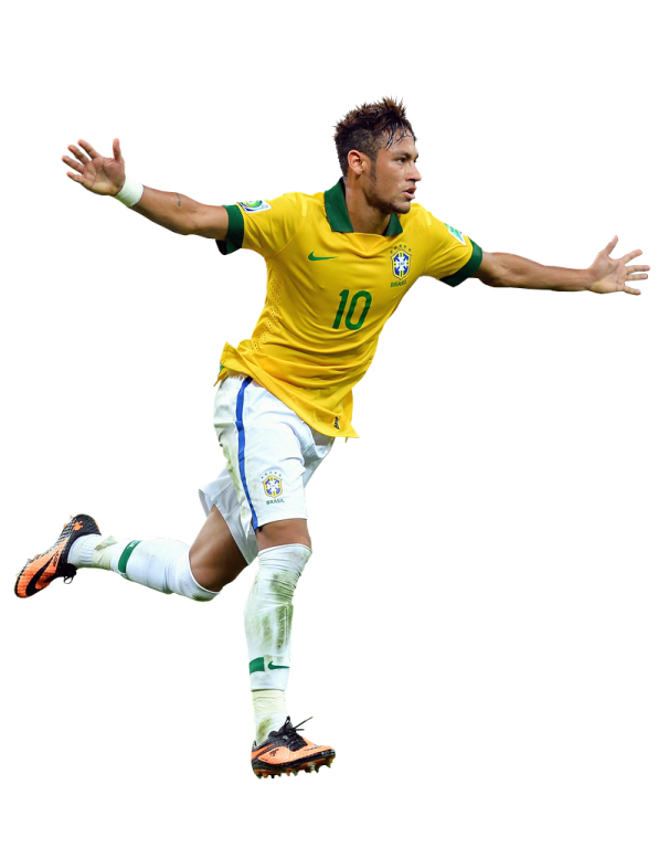 a soccer player is jumping in the air