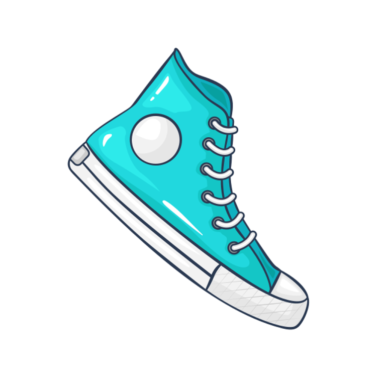 a pair of blue sneakers