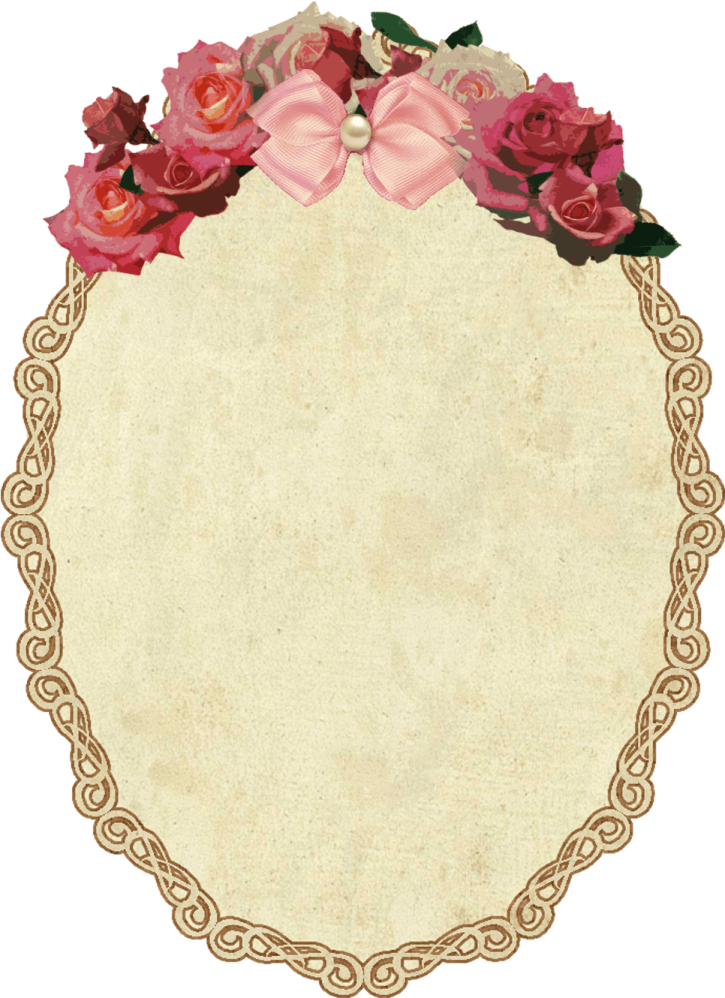 an old paper with roses on it
