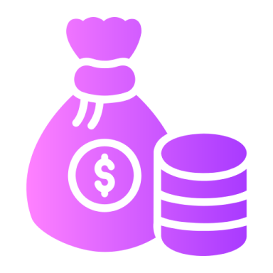 a bag of coins and a coin