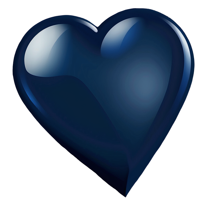 a blue heart on a white background
