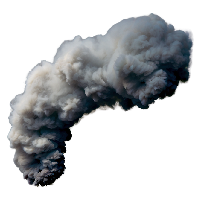 a black cloud of smoke on a white background
