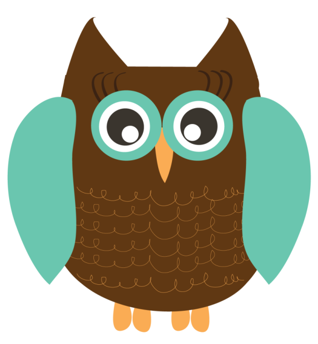a brown owl with blue eyes