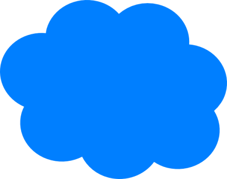 a blue cloud on a white background