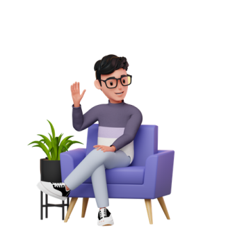 a man sitting in a chair with a laptop