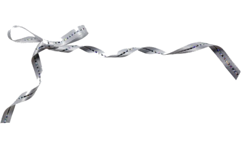 a black and white ribbon on a white background