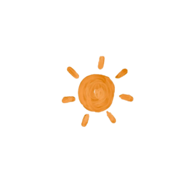 an orange sun on a white background