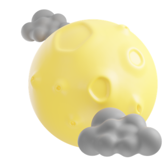 a yellow ball with black clouds around it