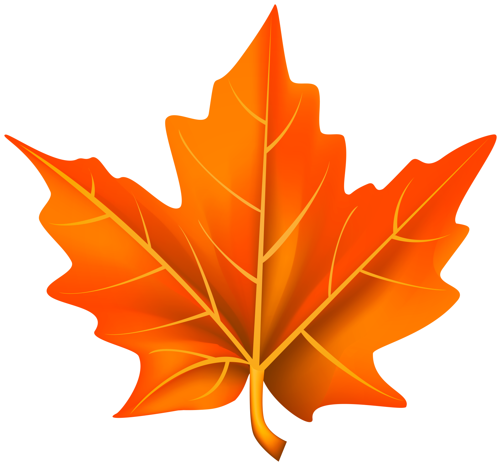 an orange maple leaf