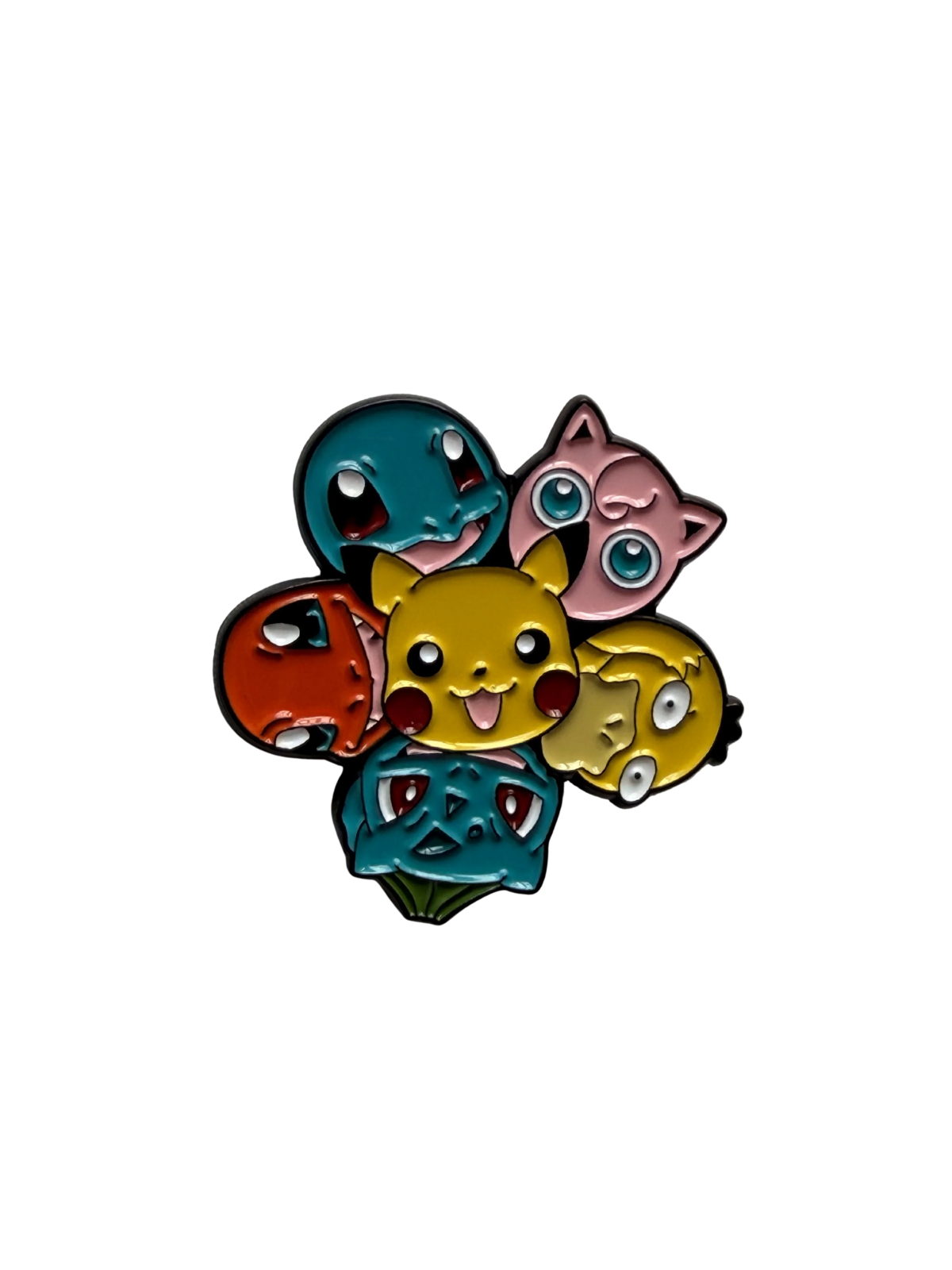 a pin with several different colored shapes