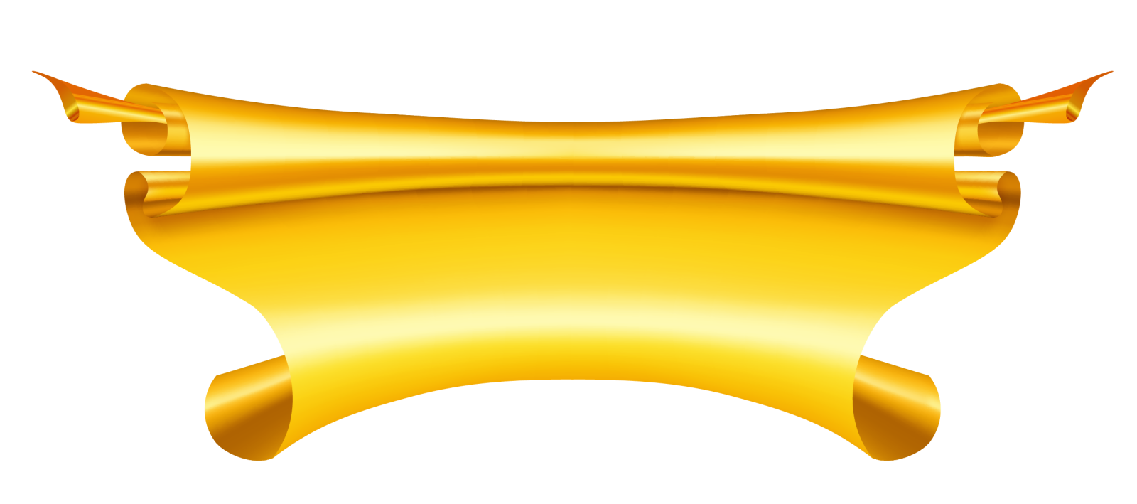 a gold ribbon on a white background
