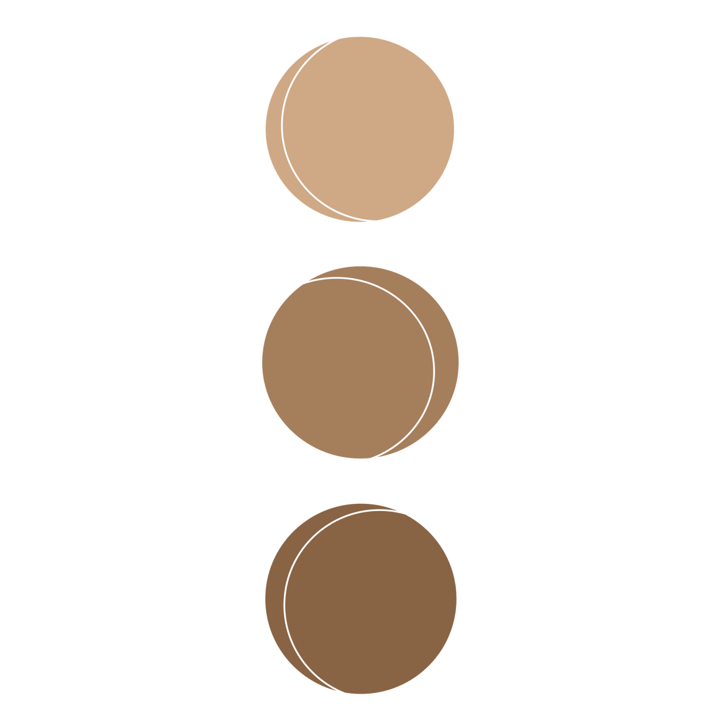 a set of three different shades of brown and beige