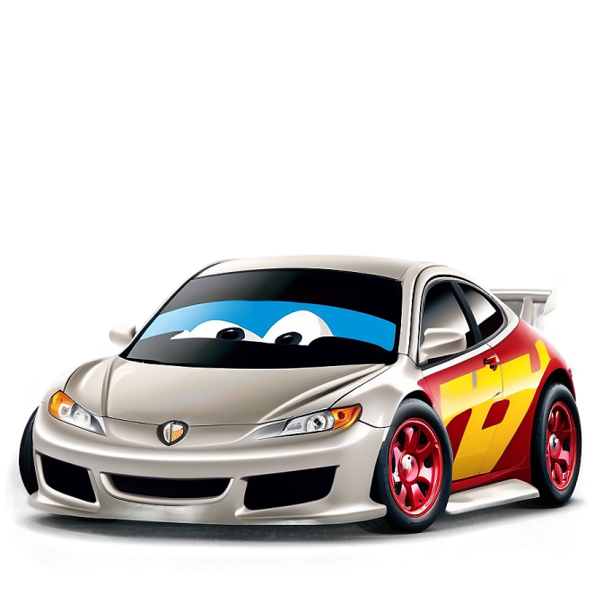a cartoon car is shown in this image