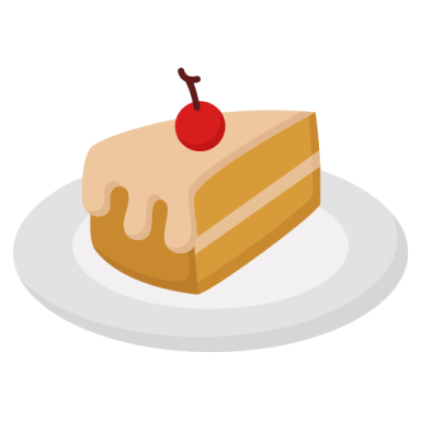 a piece of cake with a cherry on top