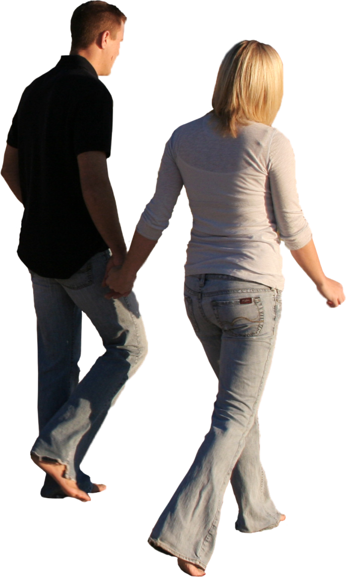a man and a woman are holding hands