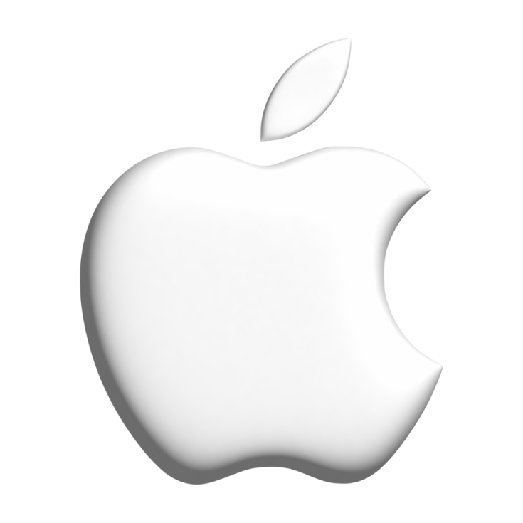 an apple logo on a white background