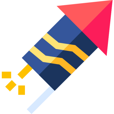 a red, yellow and blue kite with a white background