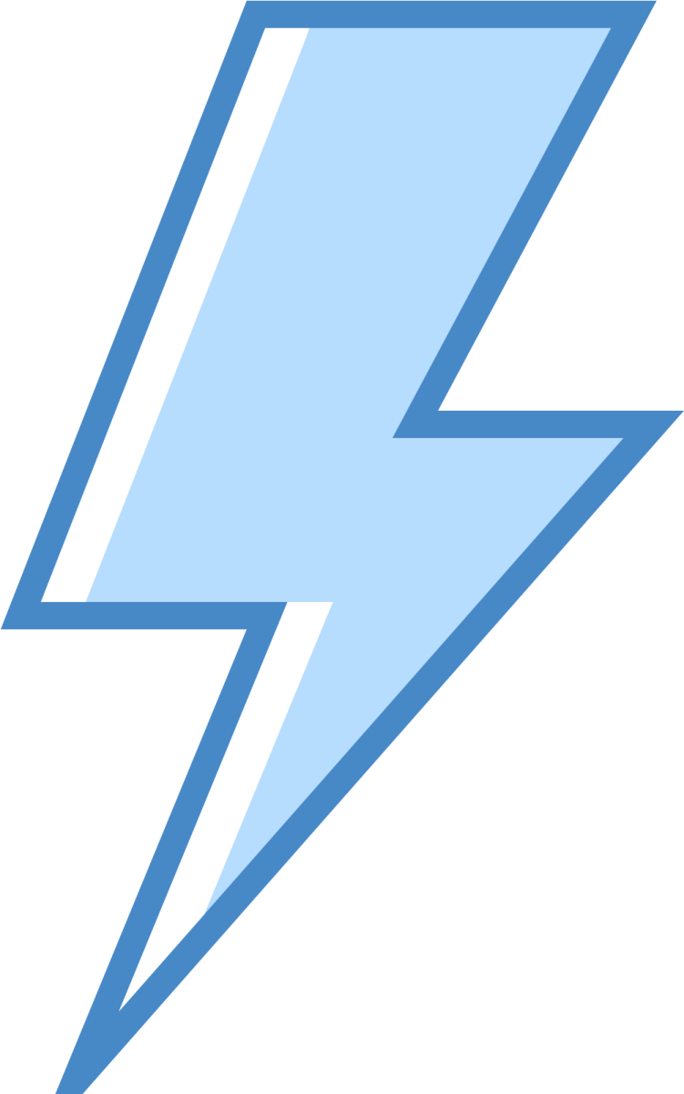 a blue lightning bolt