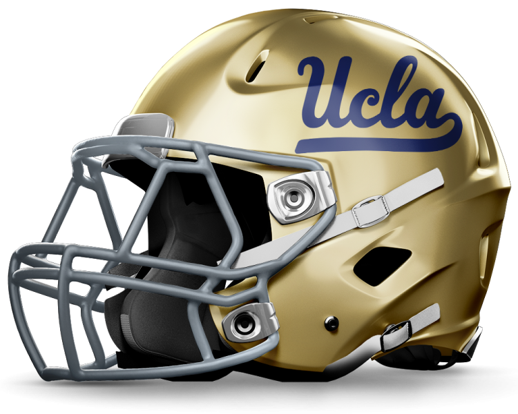 a football helmet with the ucla logo on it
