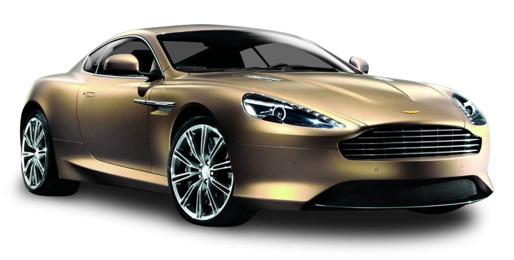 a gold colored car on a white background