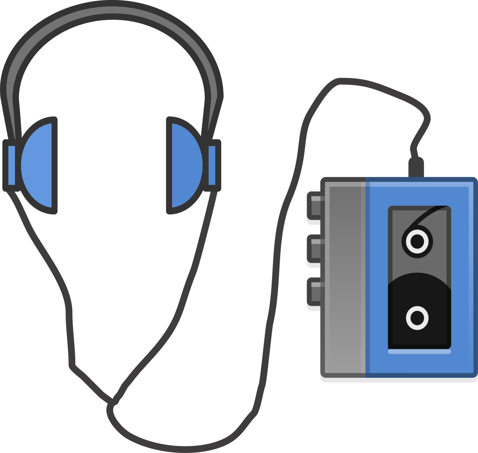 headphones and a cassette