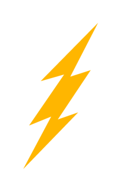 a yellow lightning bolt on white background