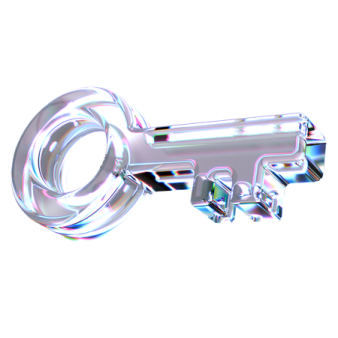 a metal key on a white background