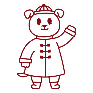 a drawing of a bear in a coat