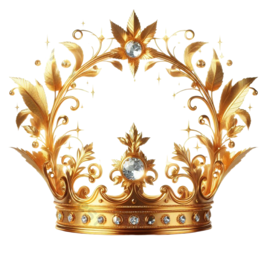 a gold crown with diamonds on it