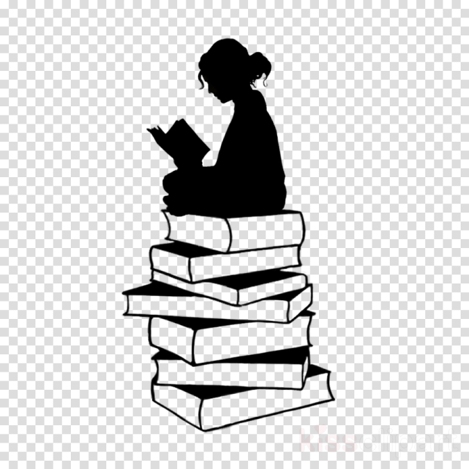 a person sitting on top of a stack of books