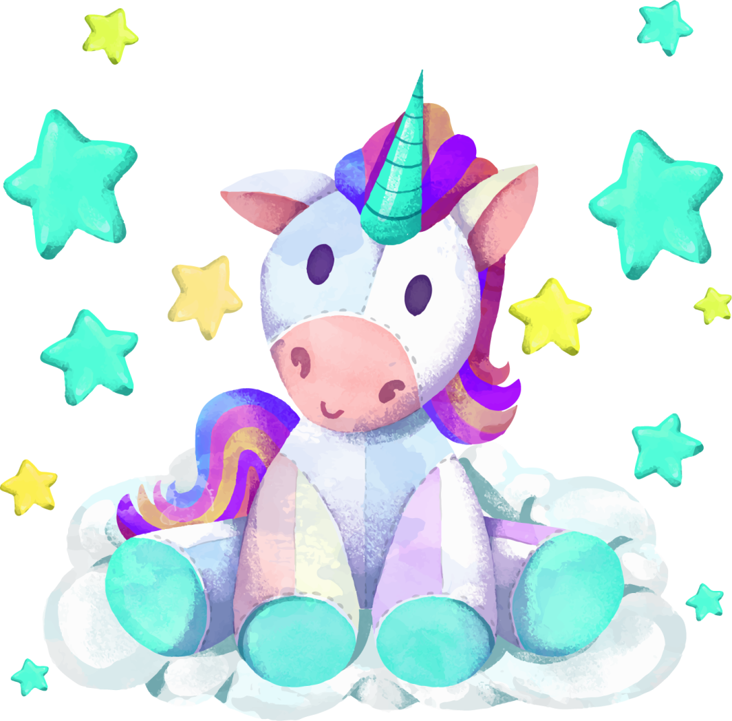 a unicorn sitting on top of a cloud
