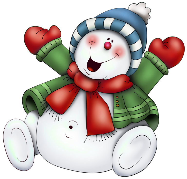 a snowman wearing a hat and scarf