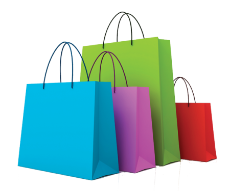 three colorful shopping bags