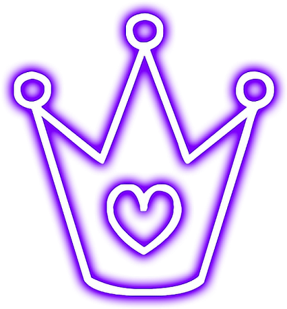 a purple crown with a heart on it