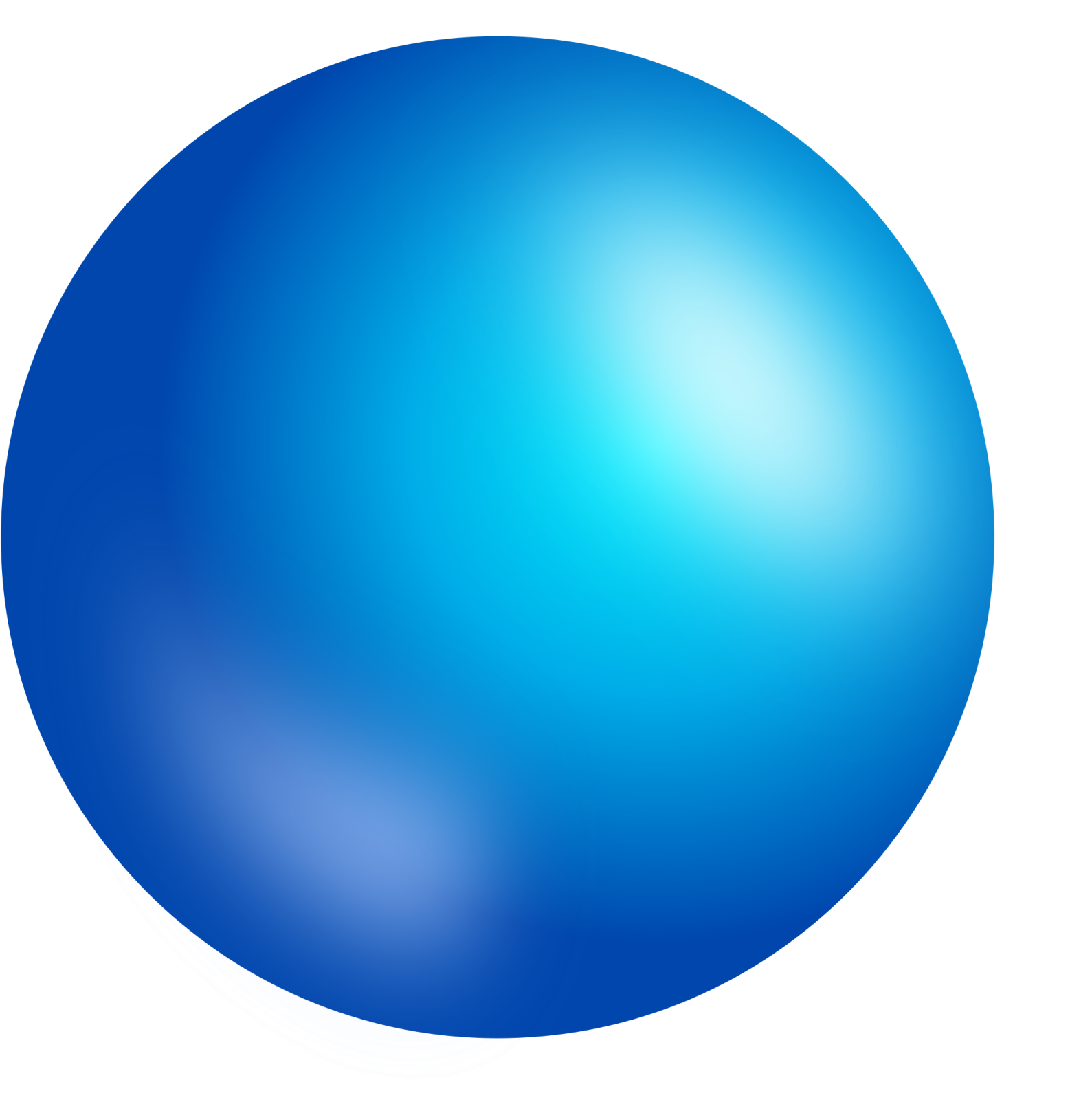 a blue ball on a white background