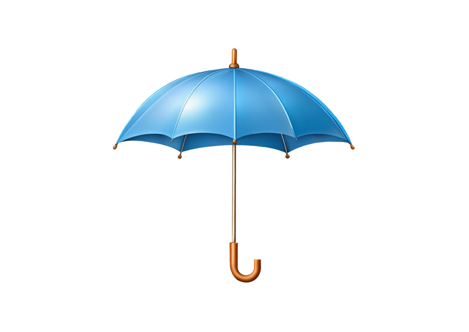 a blue umbrella on a white background