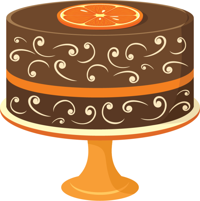 a chocolate cake with orange slices on top