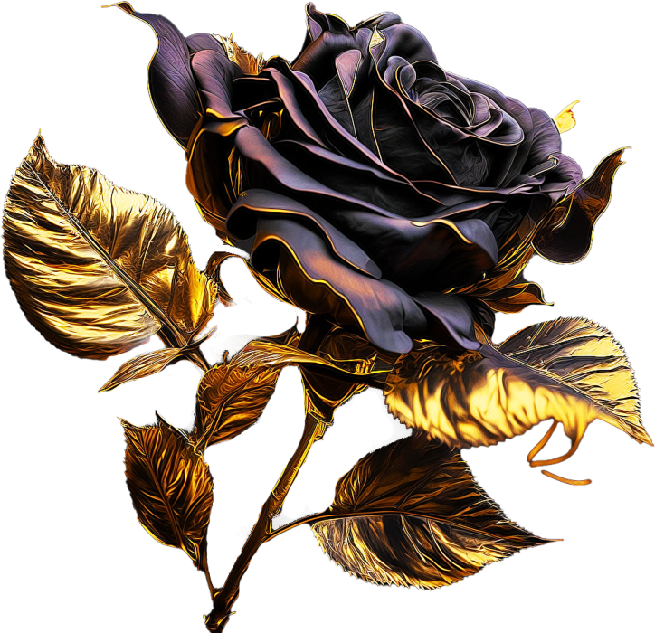 a black rose on a white background
