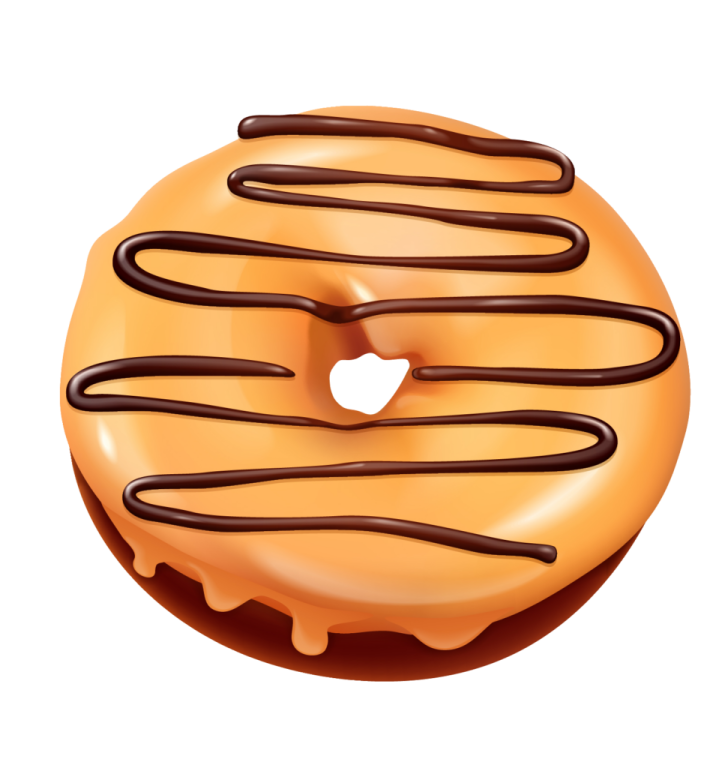 a donut with chocolate on it