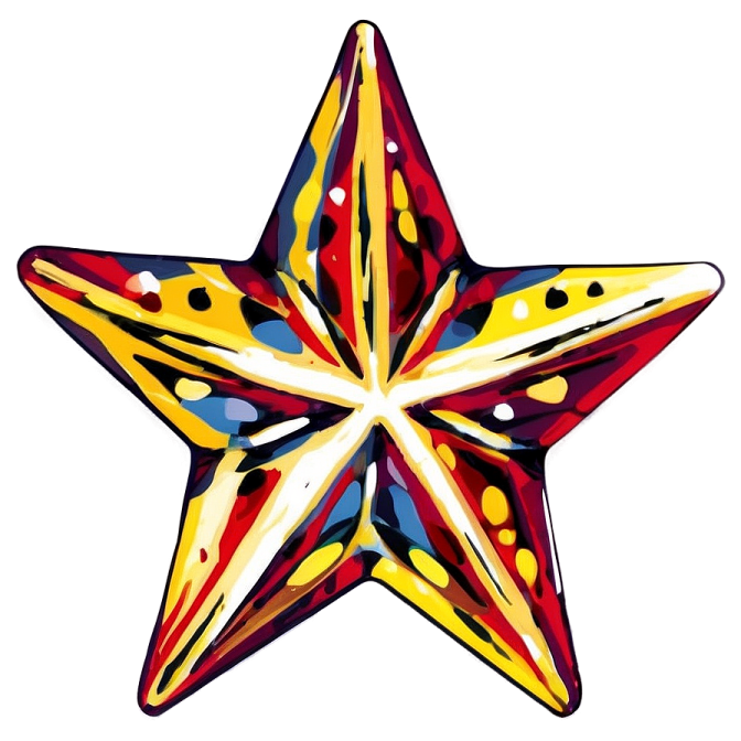 a colorful star on a white background